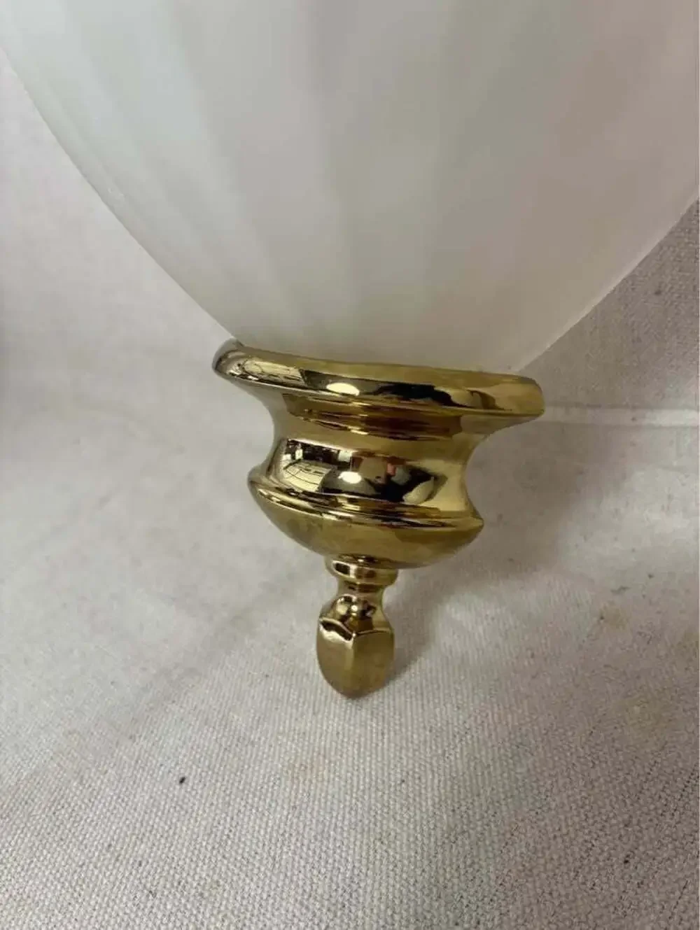 Large Vintage Feiss Wall Sconces | Marbled Glass & Polished Brass (Pair of 2)